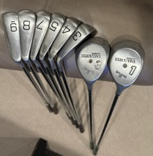 Vtg Spalding Executive 8-Club Golf Set Irons Wood Jet Step Lite Steel Shaft RH
