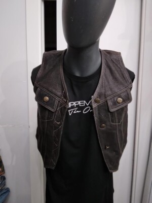 CONBIPEL Echtleder Weste gebraucht Herren man Gr. 44 Brombeerkopf XYC550L