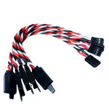 (5) 15CM (~6in) Twisted 20awg Servo Extension Leads Futaba with Safety Clip