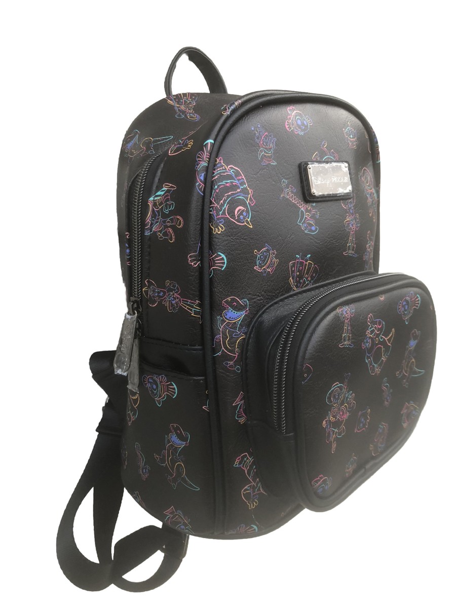 Disney Pixar Black Mini Backpack with Neon Yellow Straps Loungefly Bags main image 3