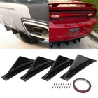 4x Universal Lower Rear Body Bumper Diffuser Shark Fin Kit Spoiler Carbon Fiber