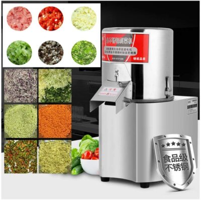110V Electric Vegetable Chopper Stainless Steel Cutter Commercial Food Processor