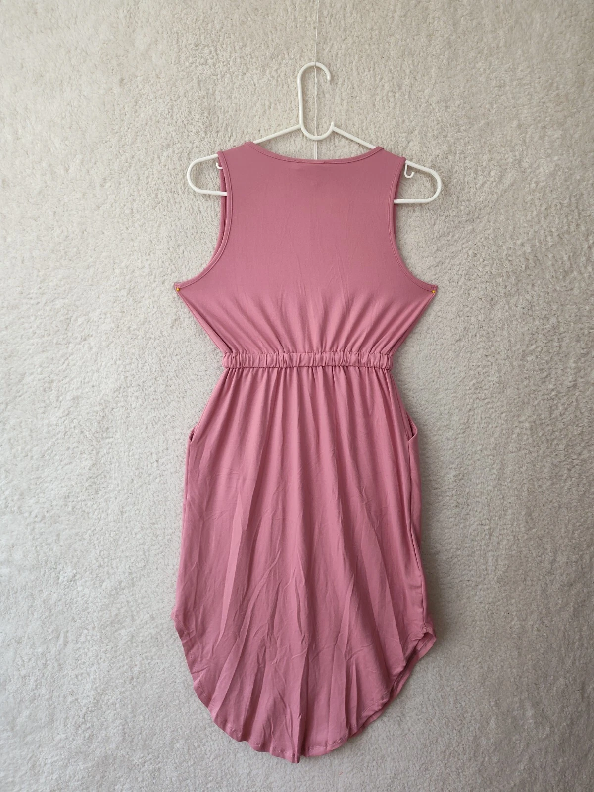 PALM ANGELS Abito donna Capella piccolo rosa misto poliestere senza maniche linea A tasca midi