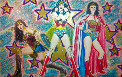 WONDER WOMAN ORIGINAL ART 11X17 Comic Book Drawing Carter Gadot Full Color* Mint