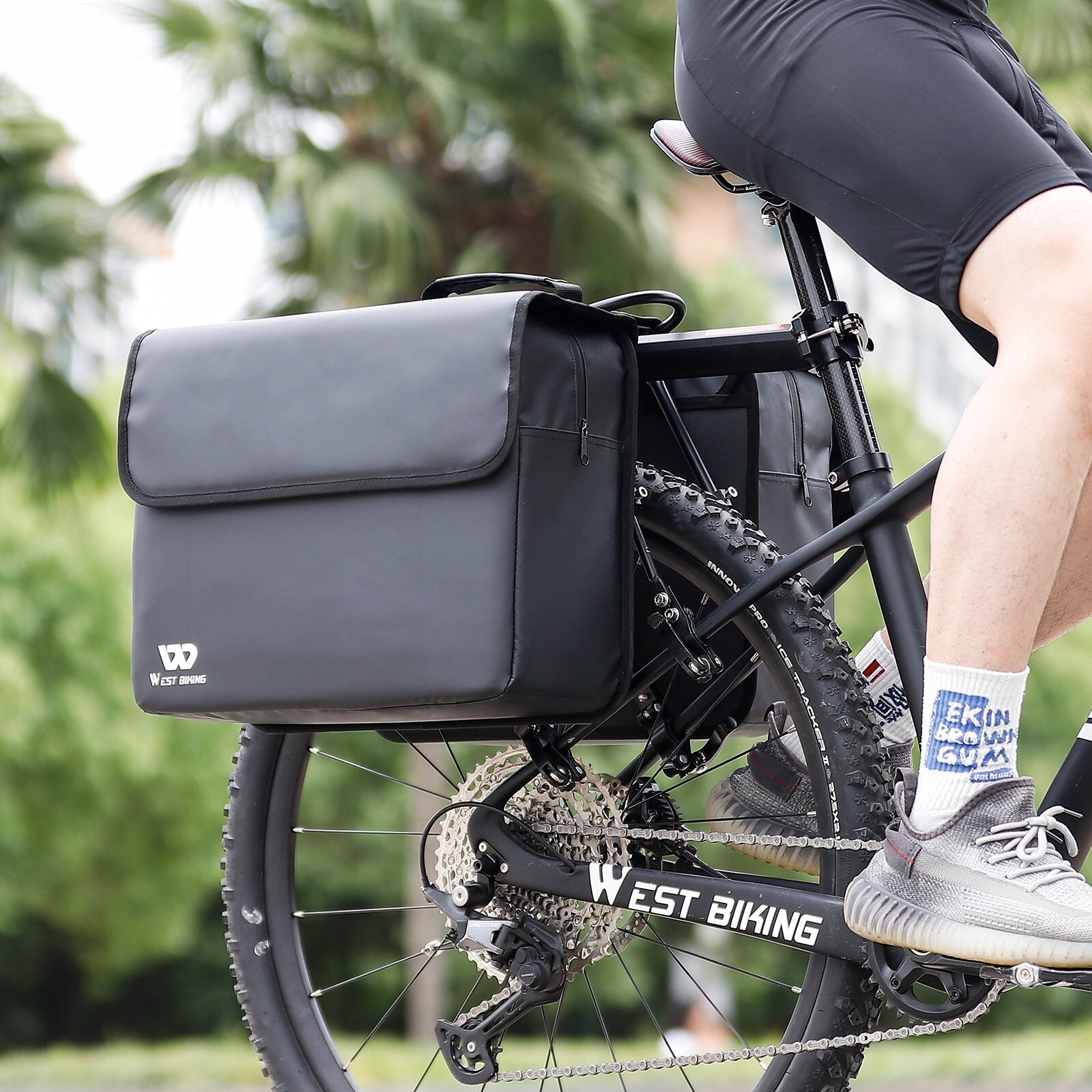 Cycling Rack Pack WEST BIKING 36L Waterproof Bike Bicycle Double Panniers Bag Trunk Bag ...