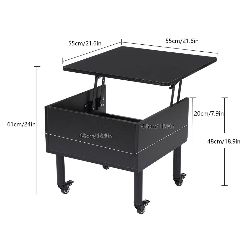Mesa de Centro Elevable Altura Ajustable Mesa de Centro Moderna 55*55cm Foto 3 de 4