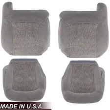 For 2000 2001 2002 Chevy Suburban 1500 Tahoe Front Cloth Fabric Seat Cover Gray