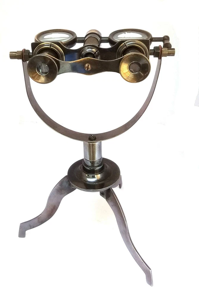 7" Solid Brass Black Antique Binocular with Mini Tripod Stand, Cyber Monday Gift - Image 3 of 4