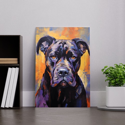 Abstrakter Stock Corso Hund Ölgemälde Druck auf Leinwand | Haustier Hund Geschenk - Bild 9 von 12