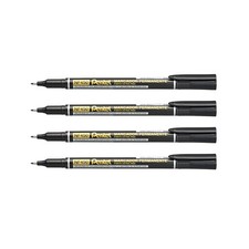 Pentel Extra Fine Permanent Marker, 0.6mm Line Width Black ink NF450 (4 Pens)