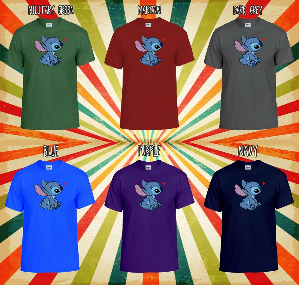 Heart Disney Lilo and Stitch Ohana Men Women Vest Tank Top Unisex T Shirt 2275 - Image 4 of 4