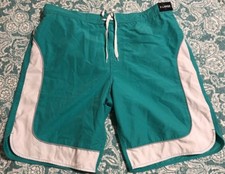 Roundtree Yorke Solid Swim Trunks GREEN AQUA S65MR420 Size X Large New