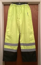3A Safety Pants Size XL ANSI ISEA Class E Chartreuse Black Reflective Strips EUC