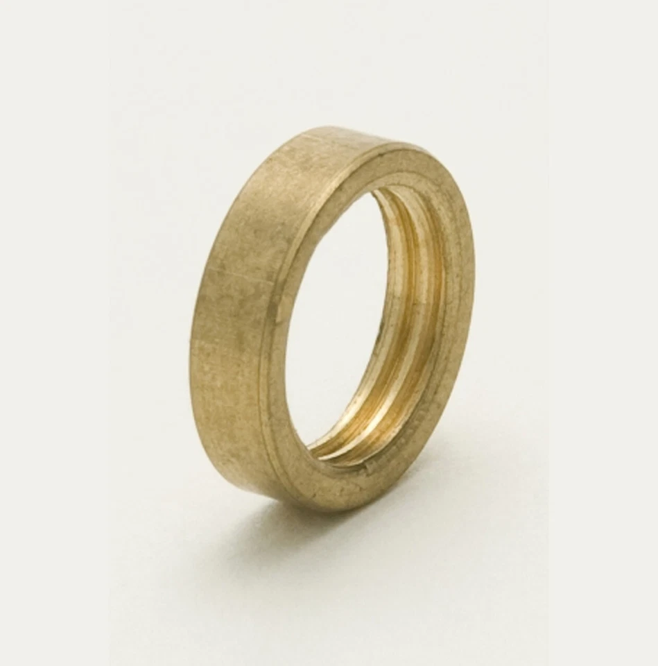 ORIGINAL FORGERY LTD Pack of 5 - M10 x 1.0m pitch Brass Ring Nut For Electrical Lamp / Bulb Holders