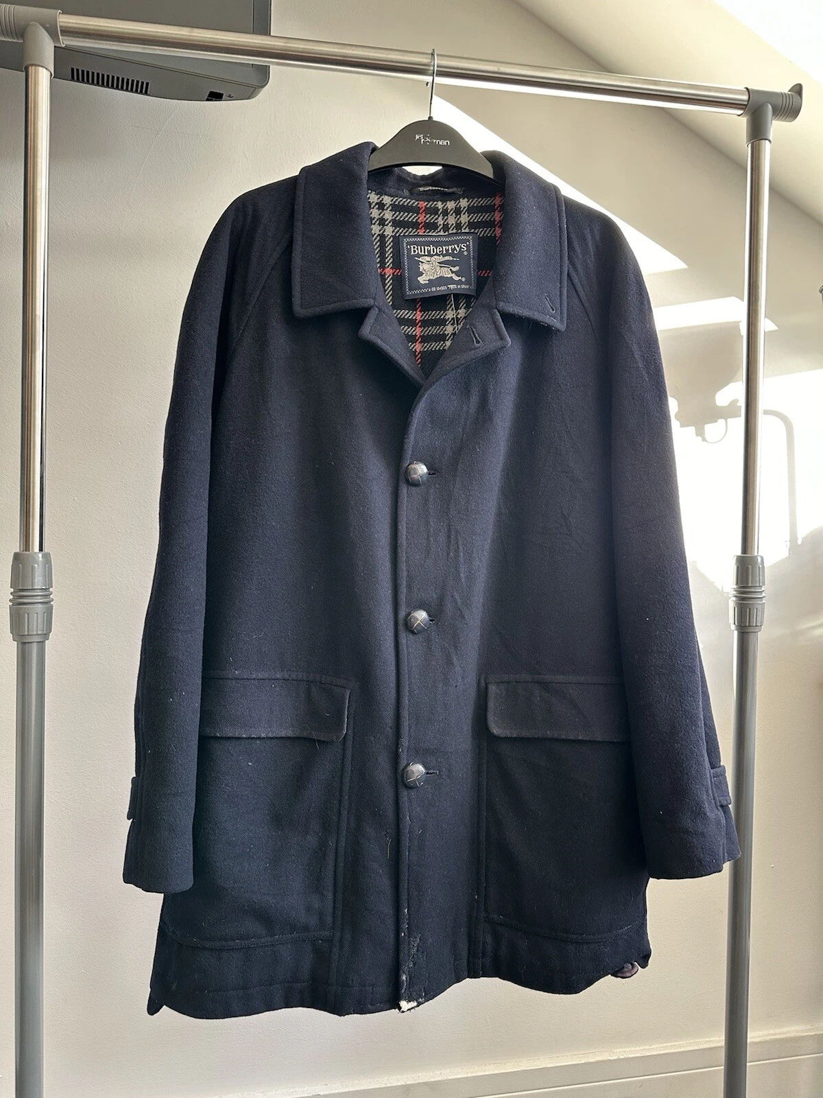 Trench cappotto uomo lana Burberry blu navy