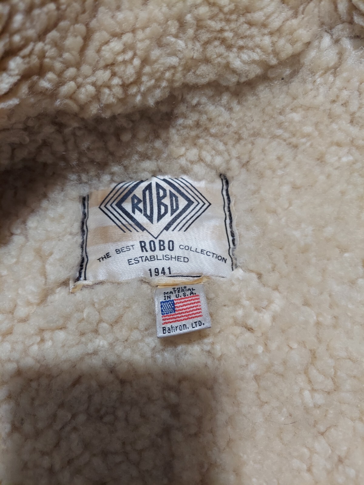 Robo sheepskin fur coat shearling USA Made arm patch repair sheep skin Medium eBay