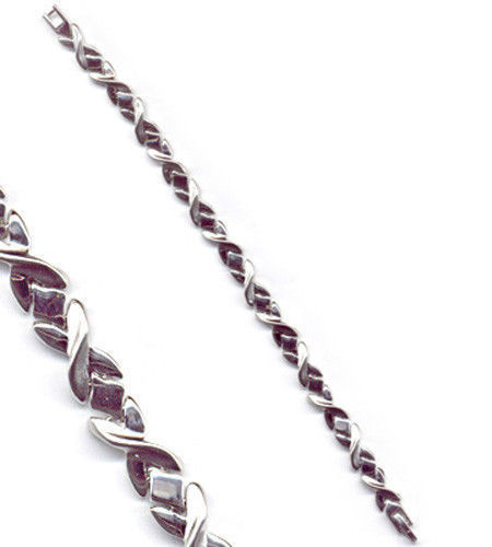 18K white gold plated woven bracelet BRL220006 - Picture 1 of 1