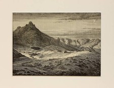 Native American Indian - c.1880 Antique Mounted Black & White Engraving Print 13