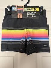 Hurley Boy's UPF50 Drawstring Pull On Swim Shorts Size 4 Back Pocket