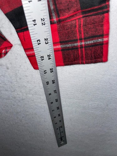 Vintage Flannel Shirt Mens L McGregor Lumberjack Red Black Tartan 100% Cotton - Picture 7 of 9