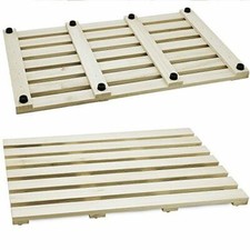 BAMBOO DUCK BOARD WOODEN NATURAL WOOD BATHROOM RECTANGULAR SHOWER BATH MAT 