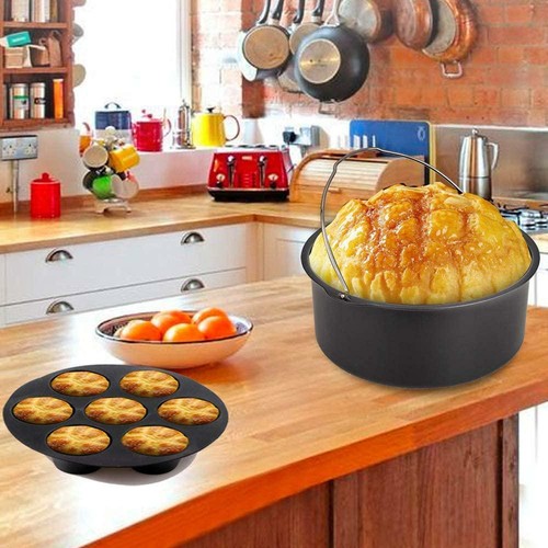 9 Inch Air Fryer Accessories XL 7 PCS with Cupcake Pan Pizza Pan Silicone Baking - Picture 7 of 12