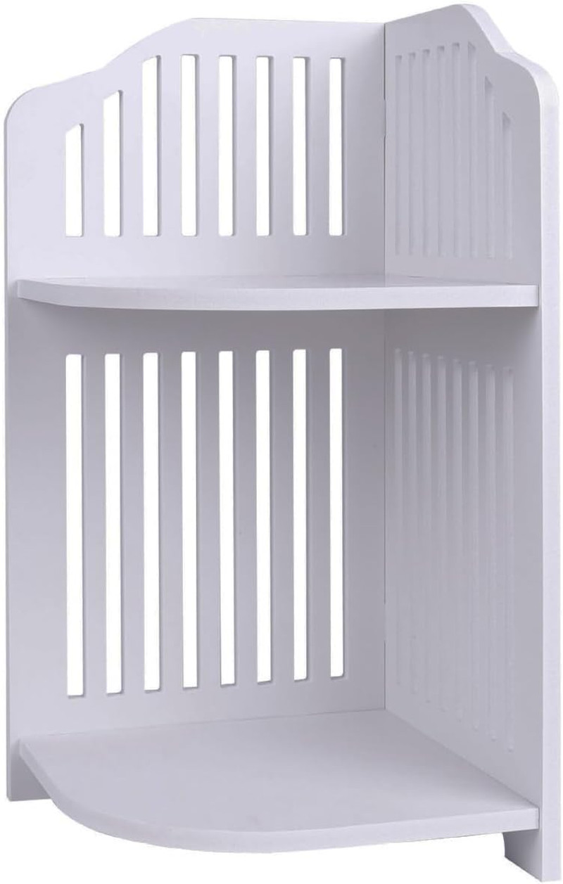 Organizer Scaffale Angolare Moderno a 2 Piani | Design Bianco Elegante