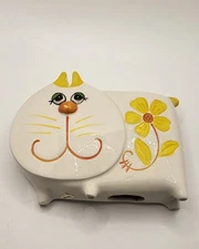 Vintage Toscany Cat Bank Hand Painted