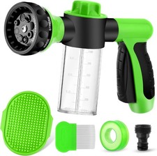 Dog Wash Sprayer Outdoor 8-in-1 Dog Sprayer Hose Attachment with Massage Brush