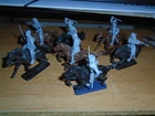 7 RE-ISSUE MARX MOUNTED CONFEDERATE HERTIAGE  PLAY SET FIGURES