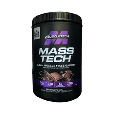 MuscleTech Mass Tech Protein Powder  Lean Muscle Mass Gainer, Chocolate, 4 lb
