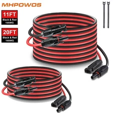 Extension Cable 14AWG solar panel wire red black PV cable 600V solar panel cord