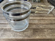 Vintage Pyrex Flameware Clear Glass Double Boiler Pots NO LID 1 1/2 Qt 6283 READ