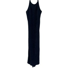 Bari Jay Black Halter Neck Maxi Dress Sparkly Womens 13 14Evening Gown Formal