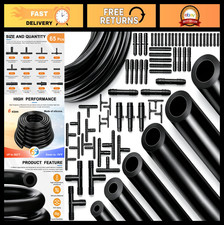 71Pcs Vacuum Line Kit - 5Ft Silicone Vacuum Hoses Connectors for Auto Repair