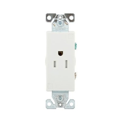 Eaton TR6250W-BOX - Recp TR Deco Sgl 15A125V 2P3W B/Swire WH - 1EA