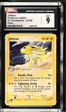 CGC 9 MINT Jolteon 6/100 EX Sandstorm Holo Swirl Pokemon Card