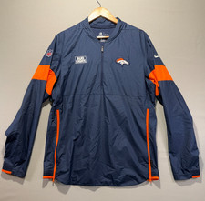 NFL Denver Broncos Nike Lightweight Warmup Pullover Windbreaker Jacket Mens M