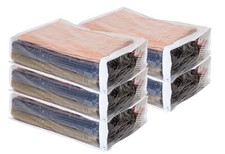 Set of 5 Clear Vinyl Zippered Storage Bags 11 x 15 x 4 Inch