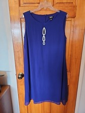 SLNY WOMEN'S PLUS Dress PURPLE LINED EMBELLISHED Sleeveless SIZE 14W NWOT 