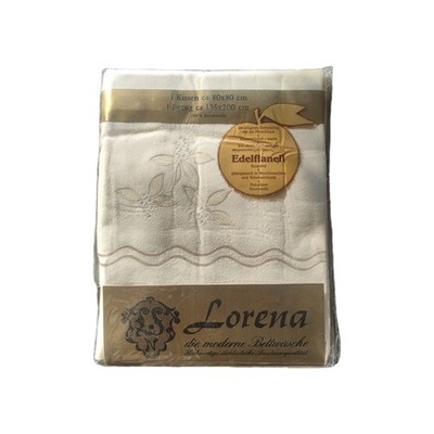 Lorena Bettwäsche Zweiteilig 135x200 cm Edelflanell Creme Vintage
