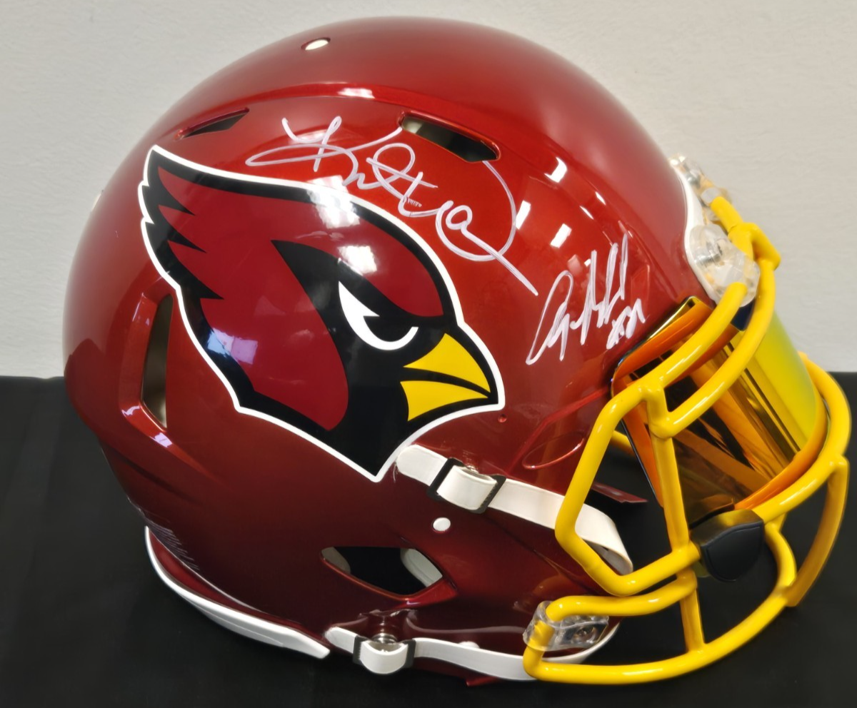 Kurt Warner Autographed Signed Arizona Cardinals Anquan Boldin Cardinals Flash Authentic Helmet Beckett 