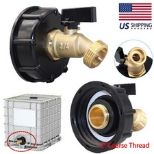 275-330 Gallon IBC Tote Water Tank Adapter 2" Brass Hose Faucet Valve Connector