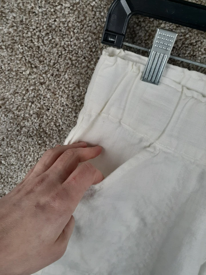 Pantalones cortos de lino Jill para mujer XS pequeños marfil bolsillos tiro medio informales Foto 2 de 4