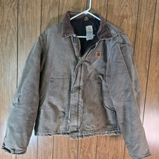 Vintage Carhartt Jacket Mens Large Brown Arctic Canvas Quilted Lined J22 CHT Y2K