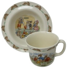 Vtg Royal Doulton Bunnykins Bowl and Mug Child's Set Fine China England