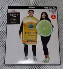 Couples Tequila And Lime Tunic Costumes Fits Sizes XS-XL New Sealed In Box