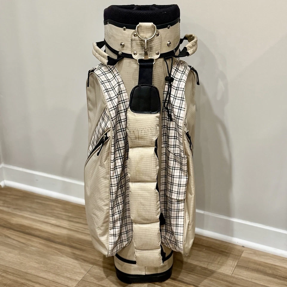 Bolsa de carrito de golf RJ Sports Paradise Deluxe para damas 14 formas ⛳️ patrón a cuadros/crema Foto 3 de 4