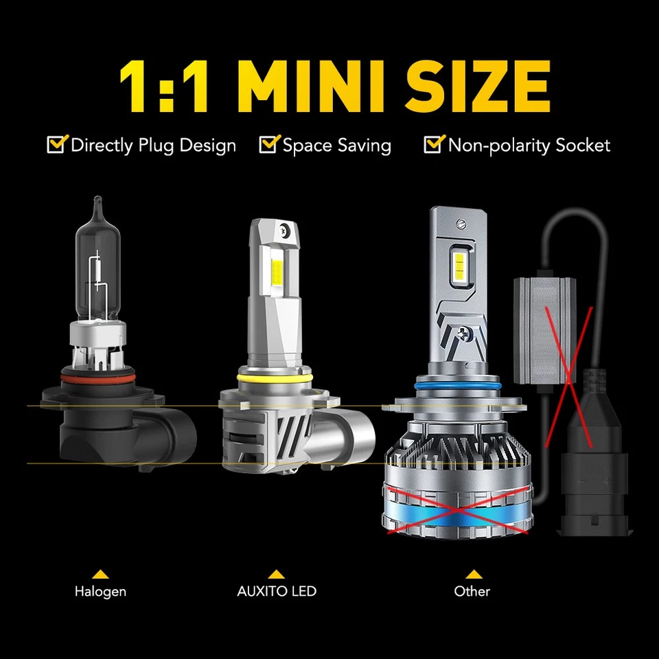 Faros LED blancos brillantes 2/4X para Camry 2007-2017 9005 Toyota H11 H8 H9 Foto 3 de 4