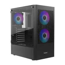 GAMDIAS TALOS E3 Mesh ATX Gaming Case w/ 3 ARGB Fans & Glass Panel – Black